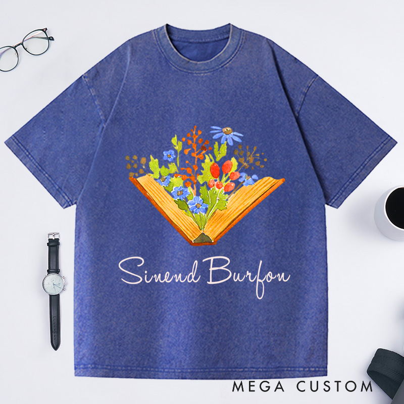 Personalized Reading Washed T-Shirts Book Lover Shirt English Teacher Gift Librarian Shirts Teacher Book Shirt Book Lover Gift Reading Shirt Book Shirt