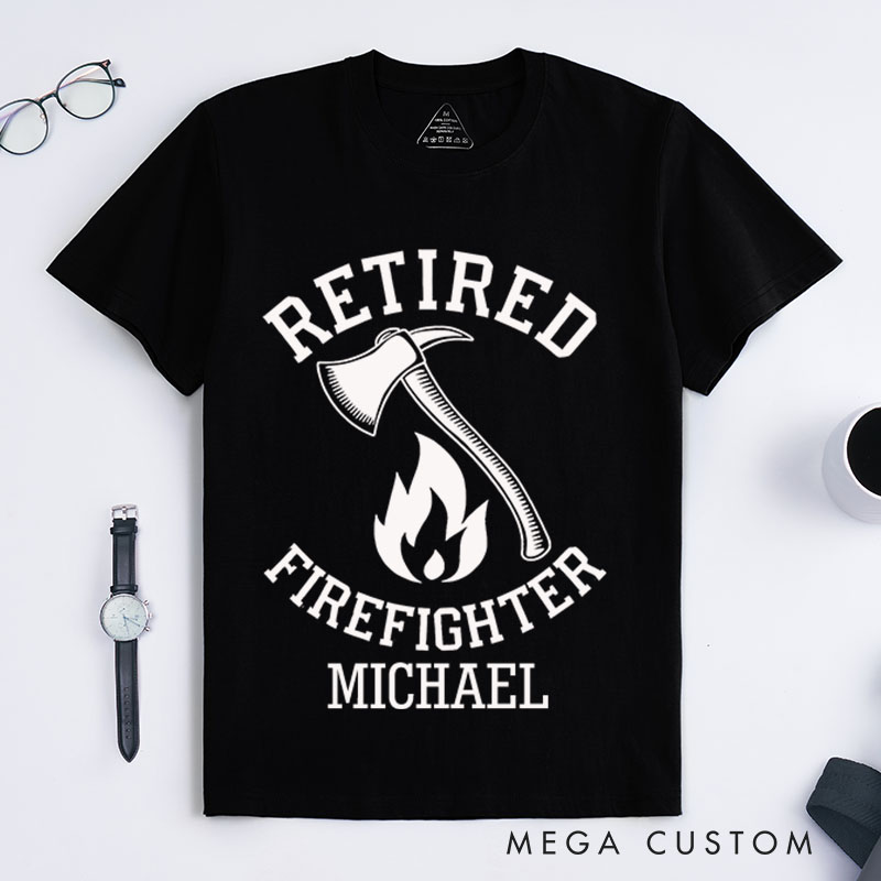 Personalized Firefighter T-Shirts Retired Firefighter Emblem Design Fashion Design T-Shirts
