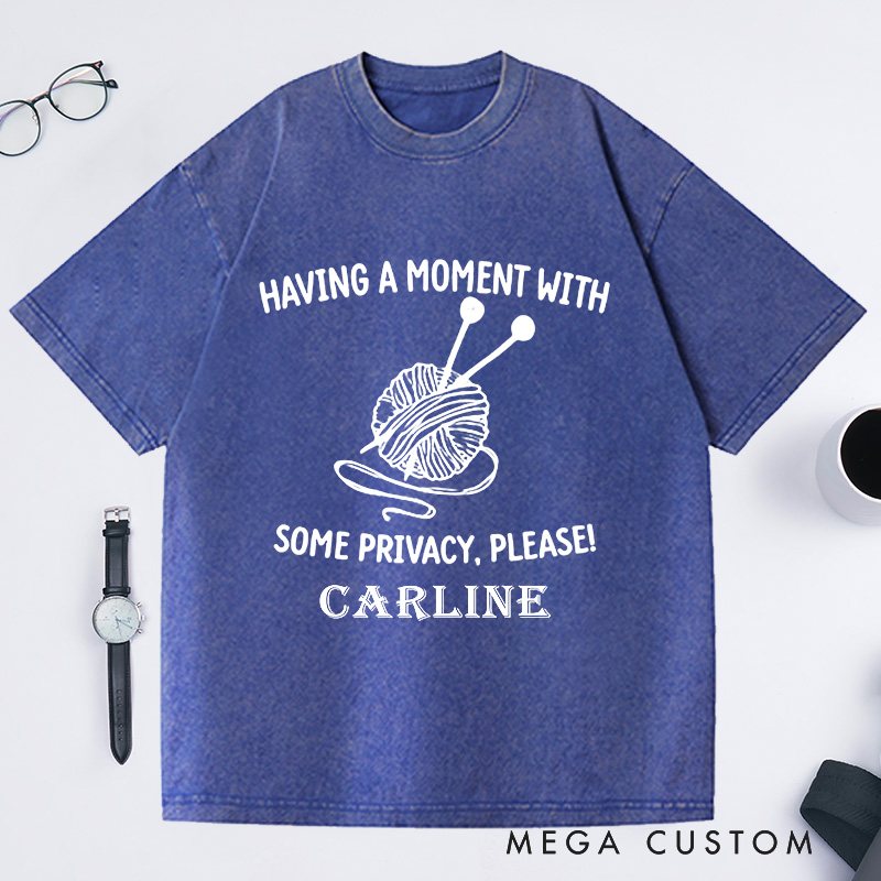 Personalized Knitting Lover Washed T-Shirts I'm Counting Shirt Cute Knitter Shirts Grandma Knit Tee Don't Talk to Me Tee