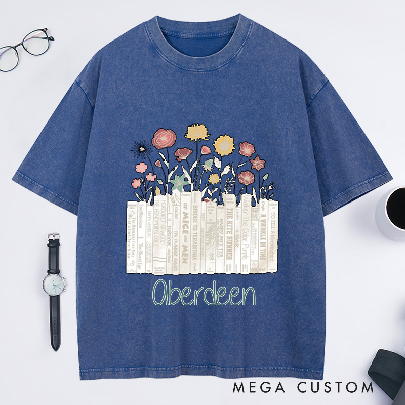 Personalized I'm with the Banned Washed T-Shirts Banned Books Shirt Reading Shirt with Name Book Lover Gift