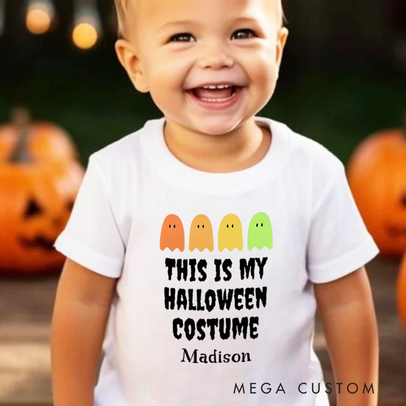 Personalized This Is My Halloween Costume Shirt for Kids Perfect for Adding a Playful and Festive Touch to Outfits Kids T-Shirt