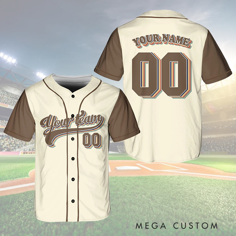 Personalized Two-Tone Baseball Jersey with Retro Style and Custom Details  