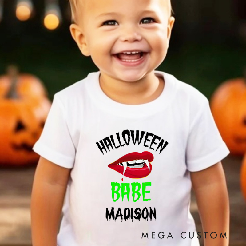 Personalized Halloween Babe Shirt for Kids Perfect for Adding a Stylish and Fun Touch to Halloween Celebrations Kids T-Shirt