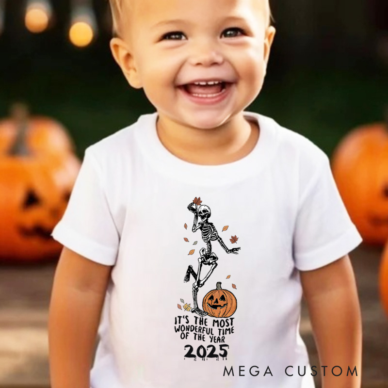 Personalized Most Wonderful Time of the Year Halloween Shirt for Kids Perfect for Celebrating Festive Moments Kids T-Shirt