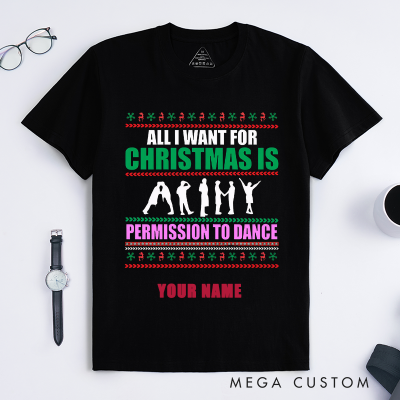 Personalized Dance Theme Unisex T-Shirts Gift for Dancer Fan Customizable Dance Lover Present for Men Women Teens