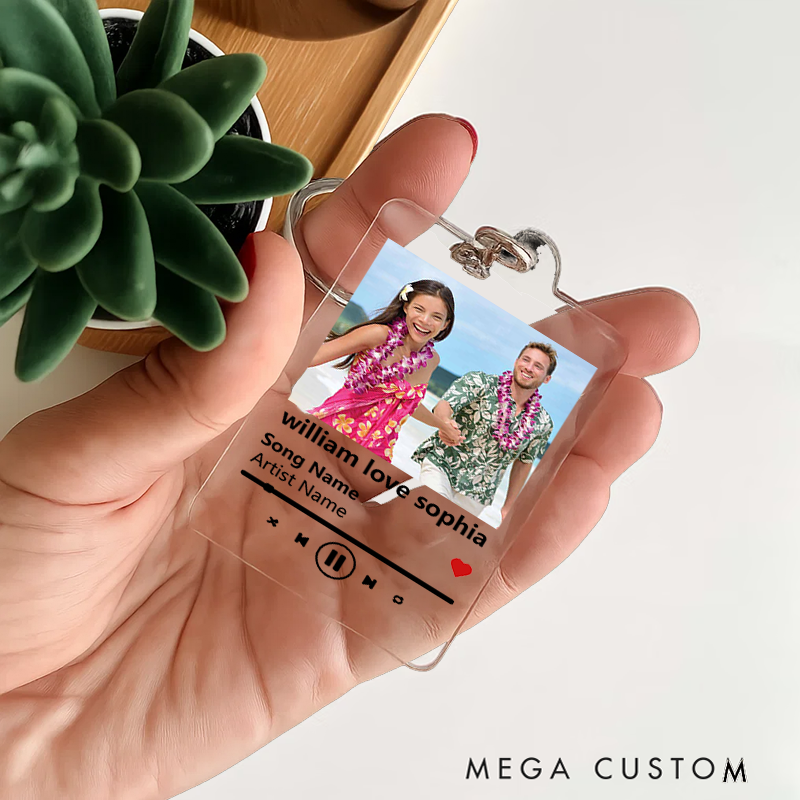 Personalized Keychain for Music Lovers and Personalized Acrylic Keychain Custom the Song and Photo and Album Cover