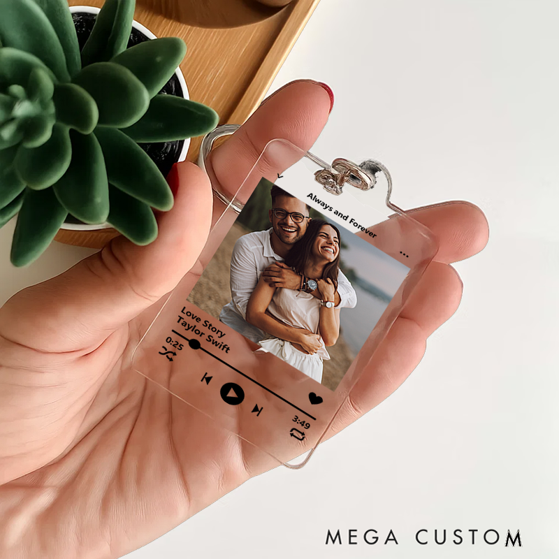 Personalized Keychain for Music Lovers and Personalized Acrylic Keychain Custom the Song and Photo and Album Cover