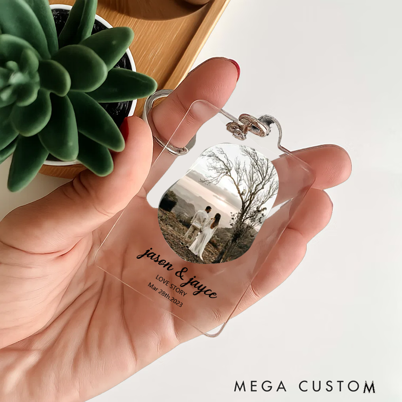 Personalized Keychain and Your Photo and Your Song and Uniquely Yours and Personalized Scannable Music Keychain