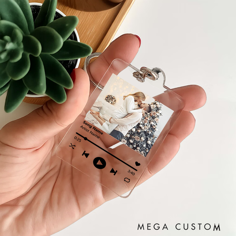 Personalized Keychain for Music Lovers and Personalized Acrylic Keychain Custom the Song and Photo and Album Cover