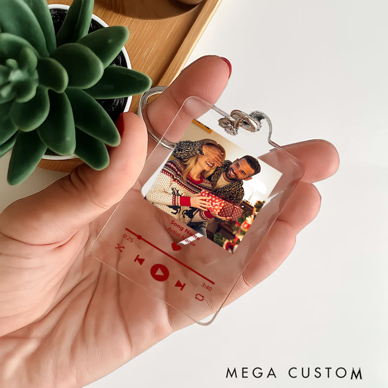 Personalized Keychain for Music Lovers and Personalized Acrylic Keychain Custom the Song and Photo and Album Cover