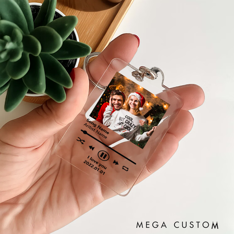 Personalized Keychain for Music Lovers and Personalized Acrylic Keychain Custom the Song and Photo and Album Cover