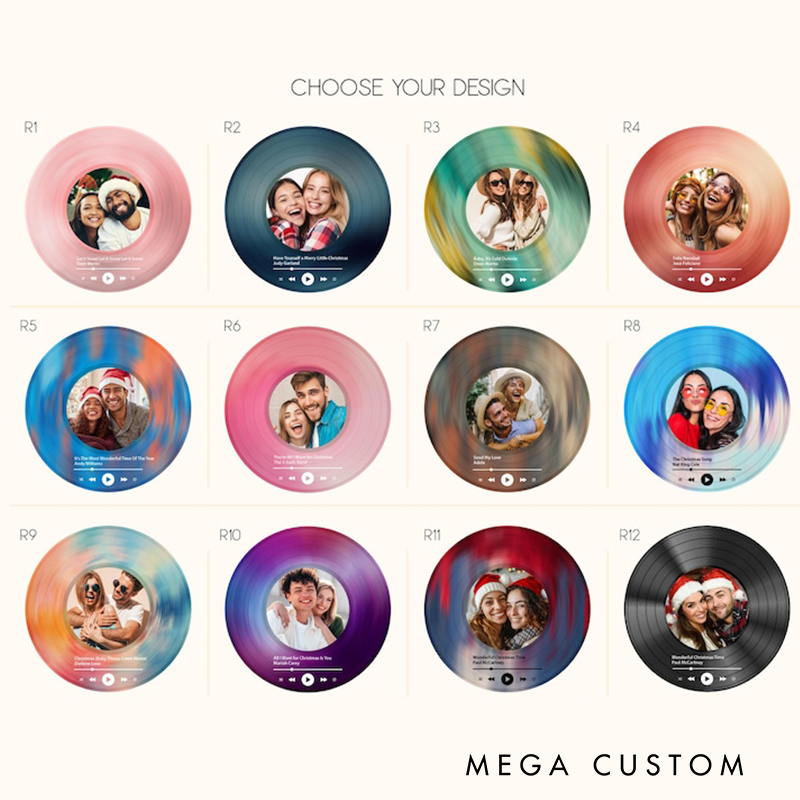 Personalized Song Photo Ornament and Couple Song Ornament and Vinyl Record Photo Ornament and Couple Song Photo Ornament Couples Gifts