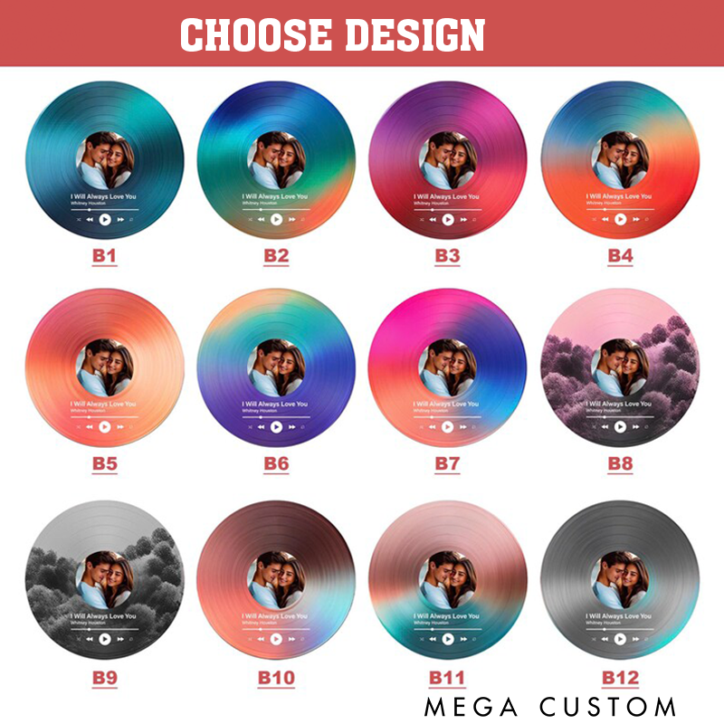 Personalized Vinyl Record Photo Ornament and Acrylic Song Plaque and Couples Christmas Ornament