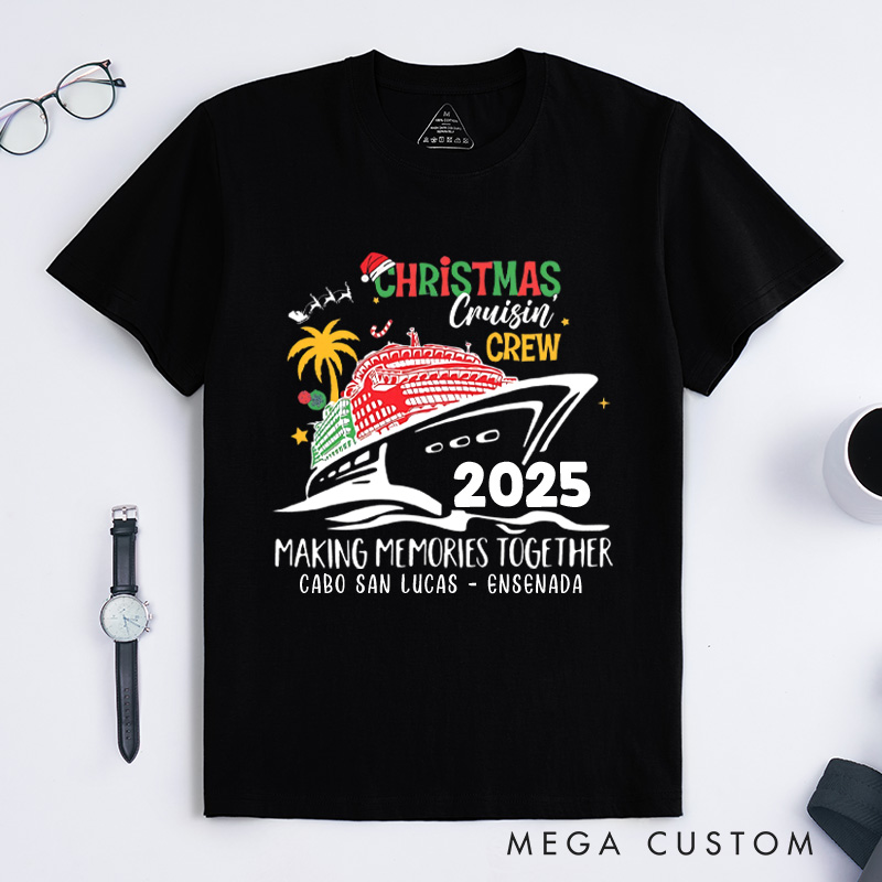 Personalized Christmas Cruise T-Shirt Family Vacation Christmas Shirt Gift for Outdoor Travel Lover