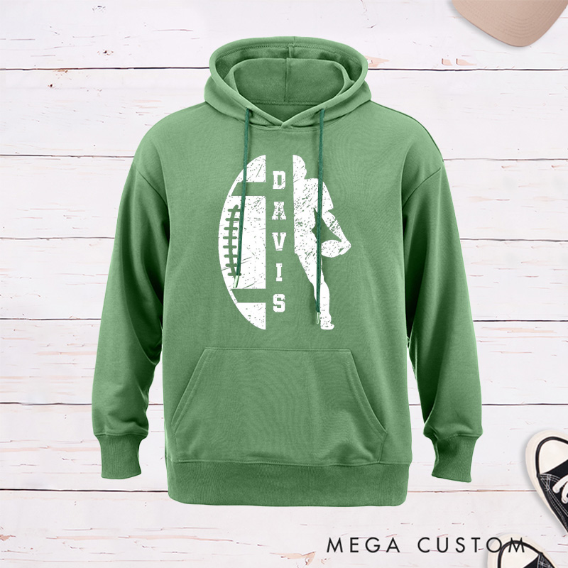 Personalized American Football Hoodie with Custom Player Name