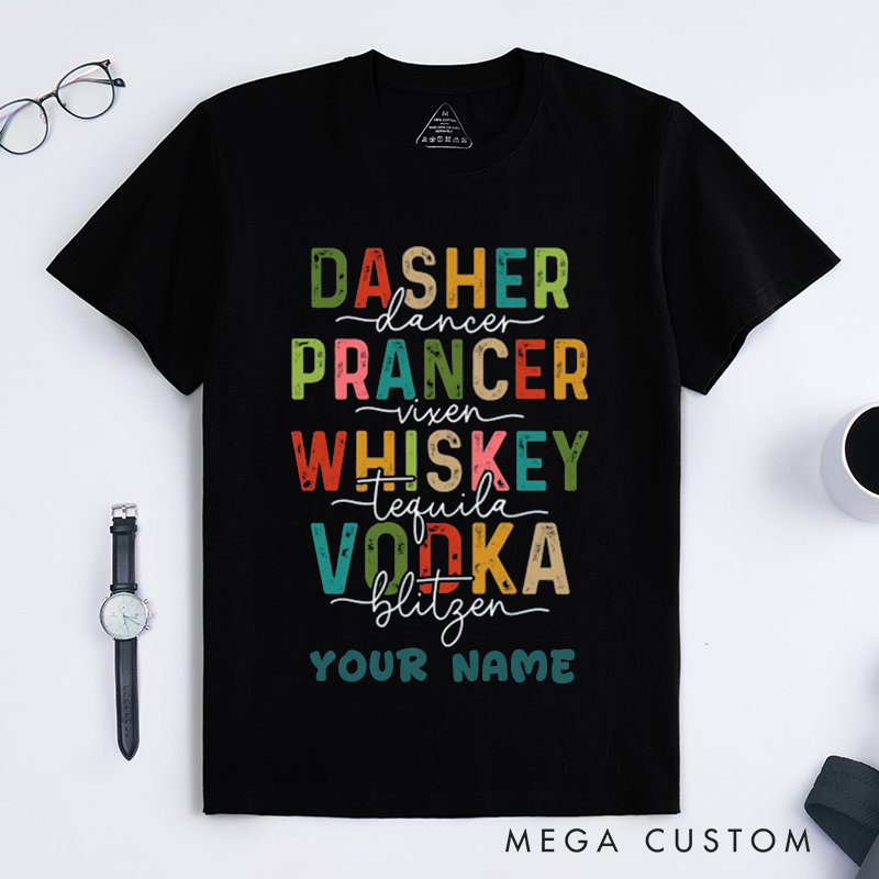 Personalized Funny Alcohol Dance T-Shirts Unique Whiskey Vodka Tequila Drinking Gift for Men and Women Custom Name Dance Tee