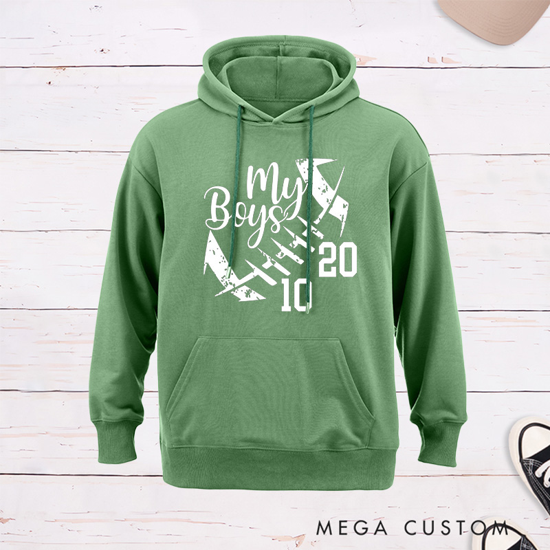 Personalized "My Boys" American Football Hoodie with Custom Number