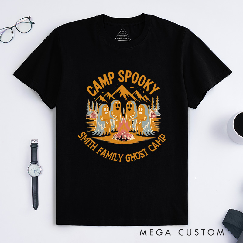 Personalized Camp Spooky T-Shirt Ghostly Adventures T-Shirt Halloween Gift for Outdoor Camping