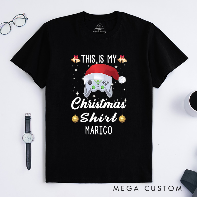 Personalized This Is My Christmas T-Shirt Gamers T-Shirt Christmas Gift for Geek Nerd