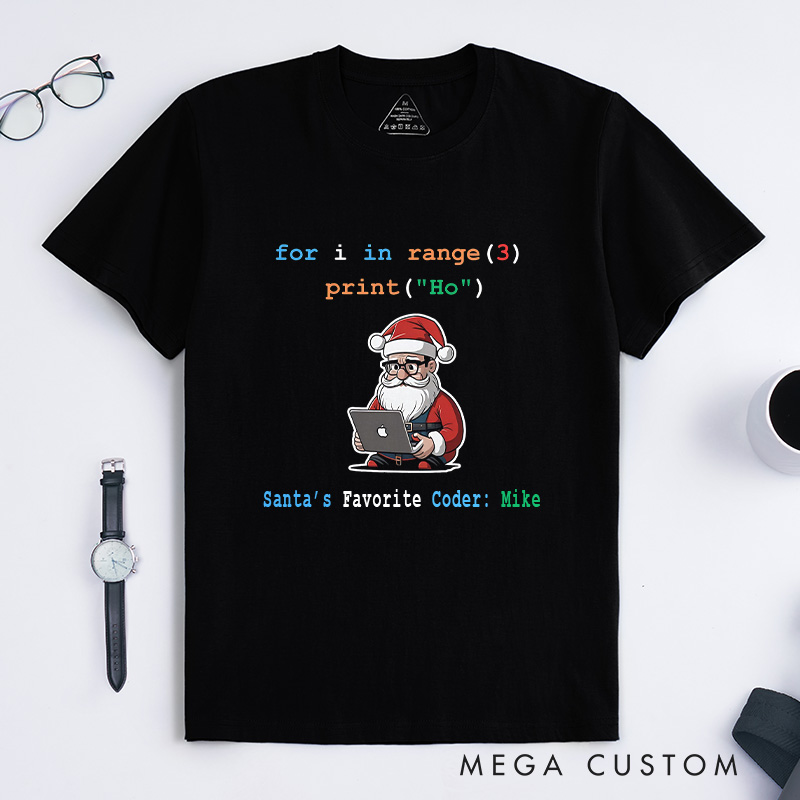 Personalized Code like Santa Christmas T-Shirt Programmer Computer Technology Lover Shirt Christmas Gift for Geek Nerd
