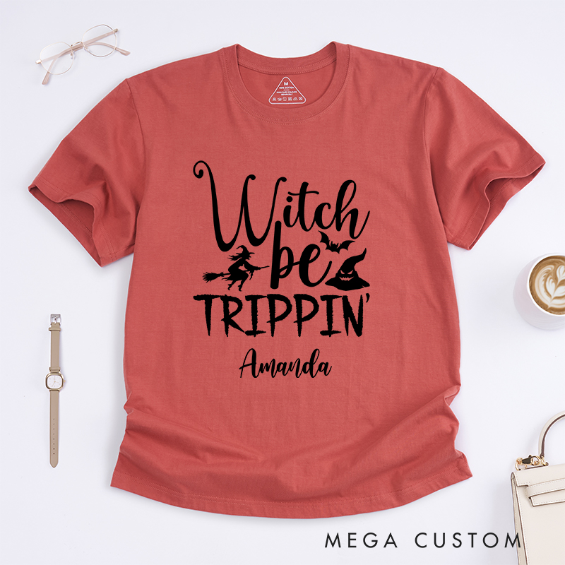 Personalized Witch Be Trippin Classic T-Shirts for Traveling Lovers Halloween Gift for Travelers