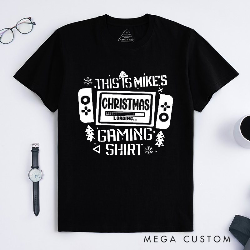 Personalized Christmas Gaming T-Shirt Game Enthusiasts Shirt Christmas Gift for Geek Nerd