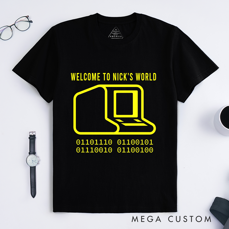 Personalized Binary Nostalgia T-Shirt Programming Computer Shirts Software Developer Shirt Gift for Geek Nerd Technology Lover