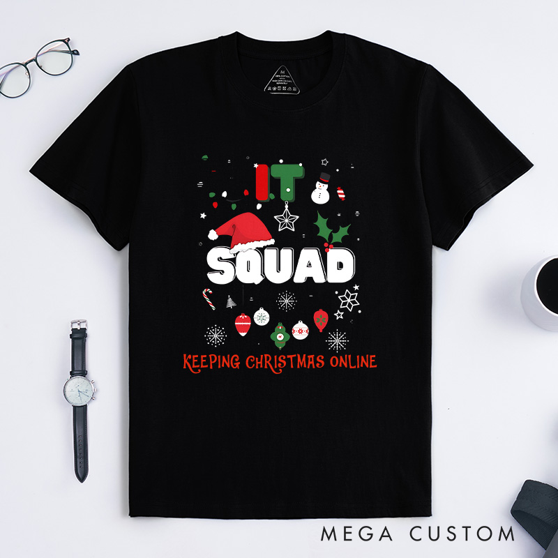 Personalized It Squad Christmas T-Shirt Tech Teams Shirt Computer Technology Lovers Shirt Christmas Gift for Geek Nerd