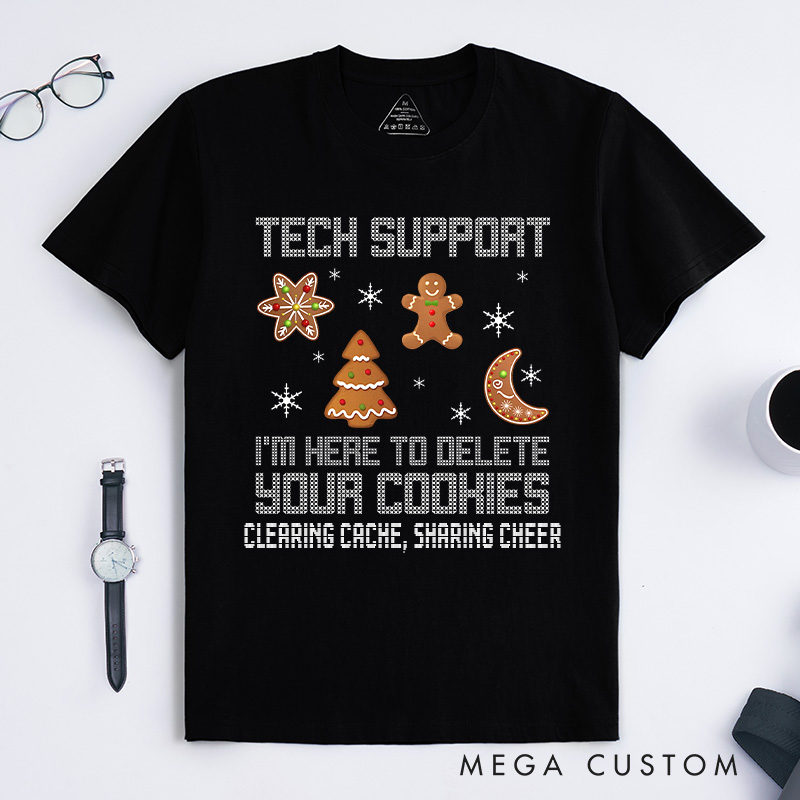 Personalized Funny Christmas Tech Support T-Shirt Computer Programmer Lovers Shirt Christmas Gift for Geek