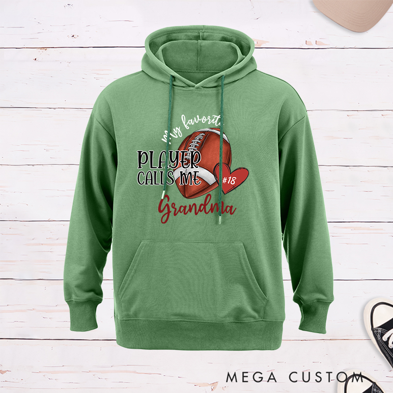 Personalized American Football  "My Favorite Player" Hoddies with Custom Number