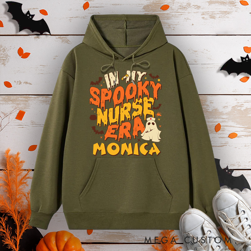 Personalized Hoodies for Nurse Customized In My Spooky Nurse Era Design Hoodies Halloween Nurse Hoodie
