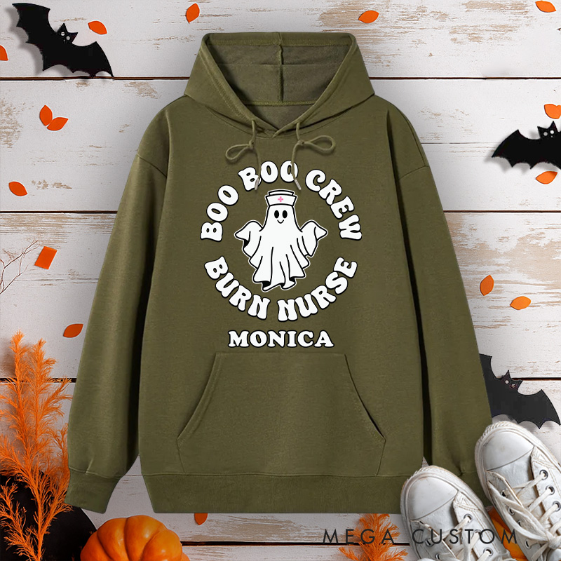 Personalized Hoodies for Nurse Customized Boo Boo Crew Burn Nurse Design Hoodies Halloween Nurse Hoodie