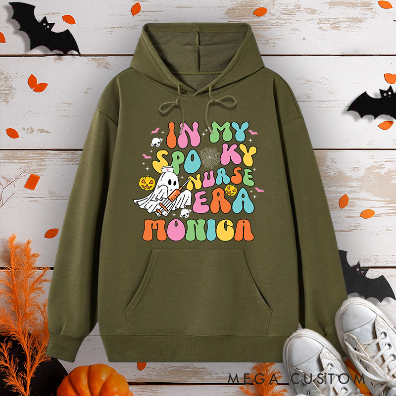 Personalized Hoodies for Nurse Customized In My Spooky Nurse Era Design Hoodies Halloween Nurse Hoodie