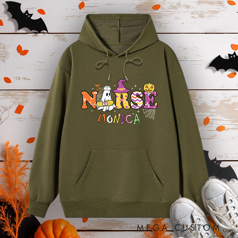 Personalized Hoodies for Nurse Customized Whimsical Nurse Design Hoodies Halloween Nurse Hoodie
