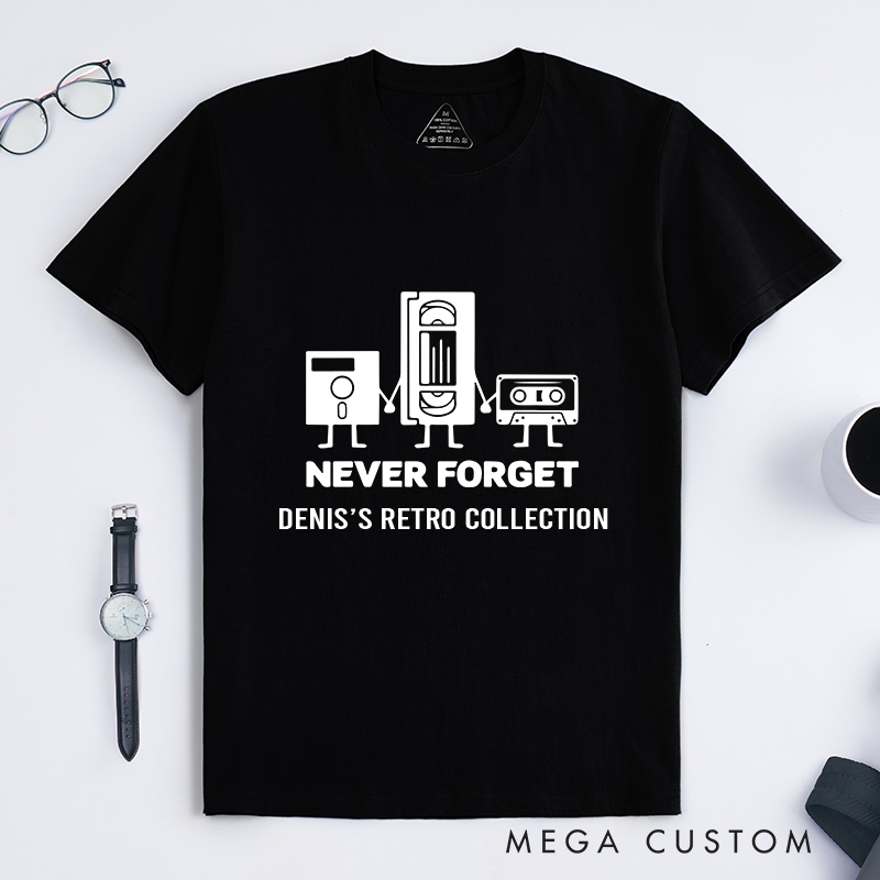 Personalized Never Forget T-Shirt Retro Technology Programmer Shirt Gift for Geek Nerd