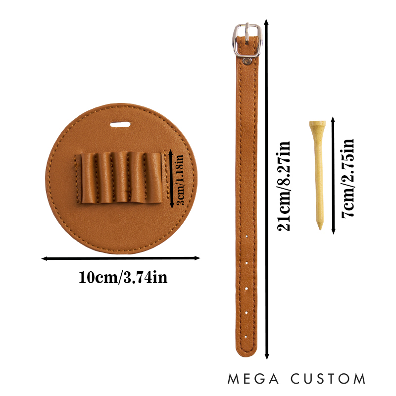 Personalized Leather Golf Bag Tag with Custom Name and Design  