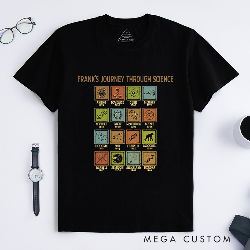 Personalized Icons Of Science T-Shirt Chemistry Science Lovers Shirt Gift for Geek Nerd