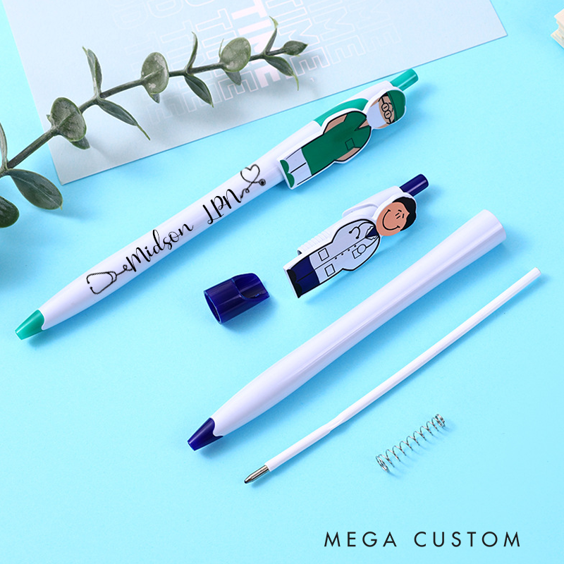 Personalized Nurse Character Pens Custom Nurse Name Pens Nurse Appreciation Gift