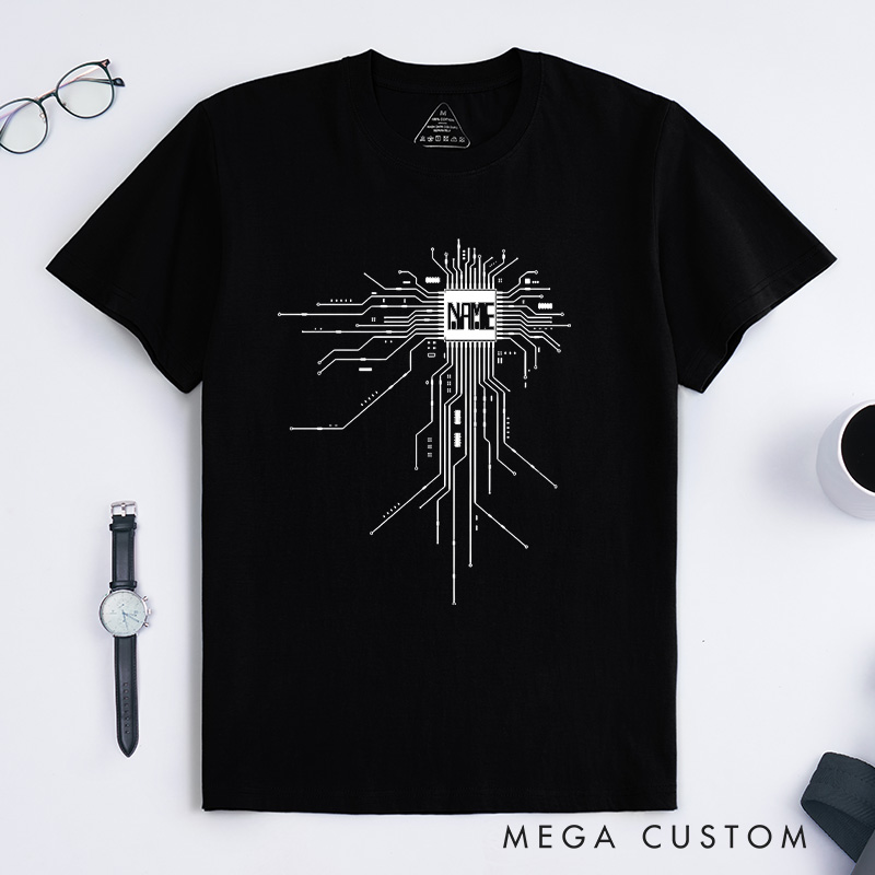 Personalized Nerd Tshirt for Gamer T-Shirt CPU Geek Shirt Funny Gift for Technology Programmer Enthusiasts