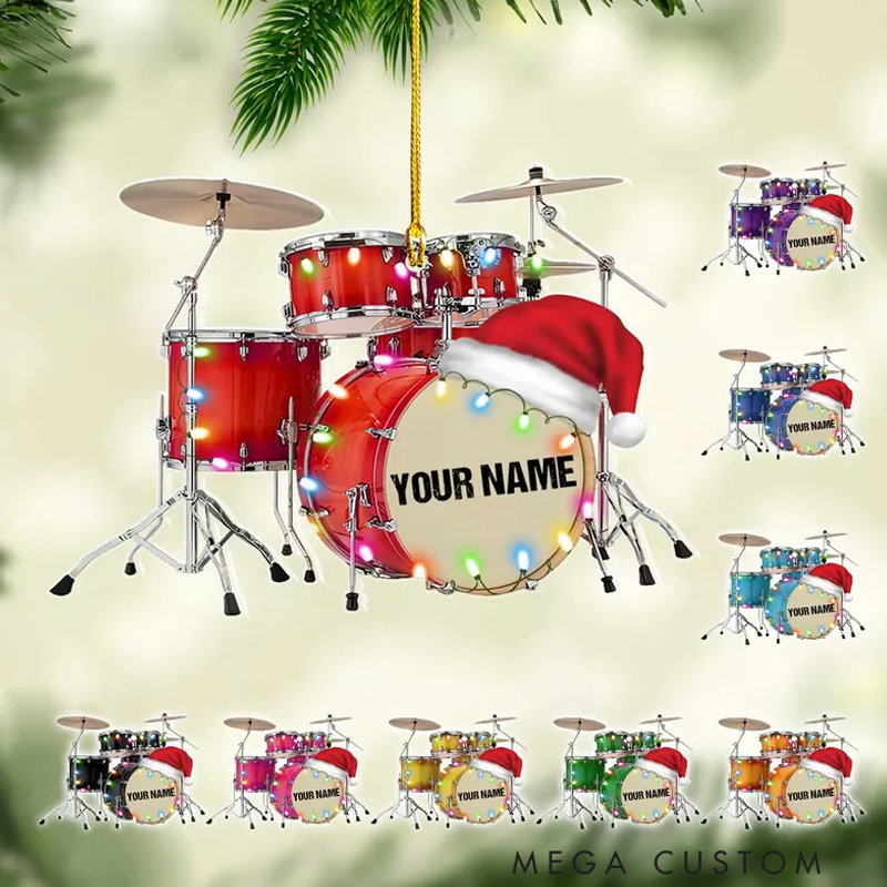 Personalized Drum Ornament for Music Lover Drum Ornaments for Christmas Tree Gift for Drummer Drummer Gifts