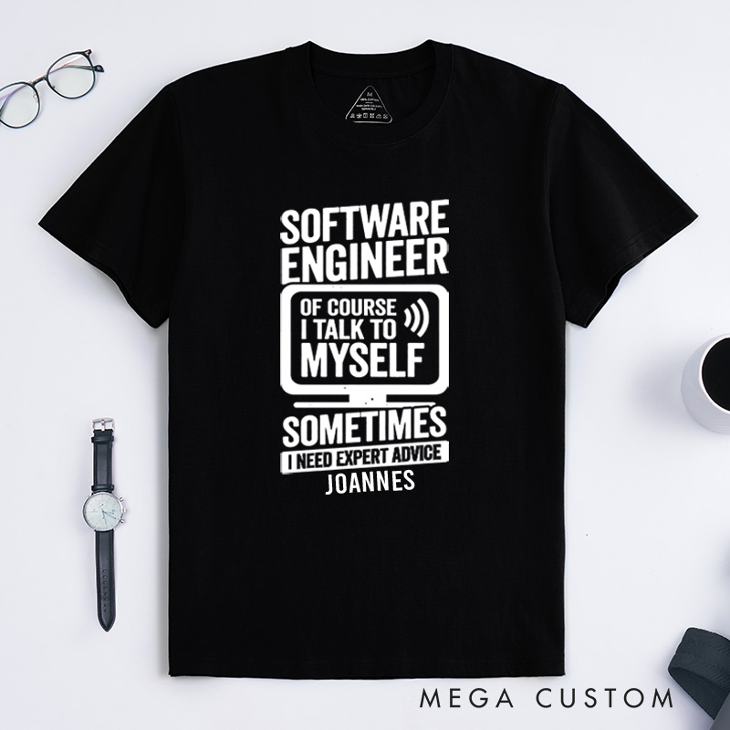 Personalized Software Engineer's Inner Dialogue T-Shirt Technology Computer Lover Shirt Gift for Programmer Enthusiasts 