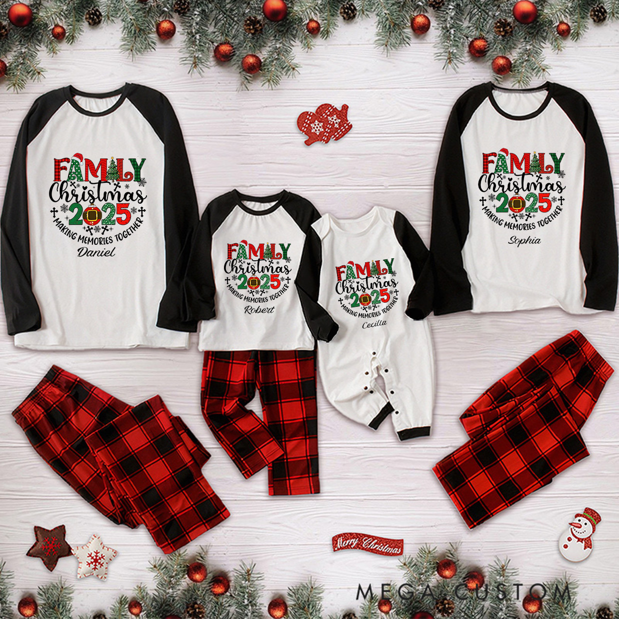 Personalized Family Christmas Long Sleeve Family Pajama Matching Set with Name Religious Gift Christmas Gift for Family