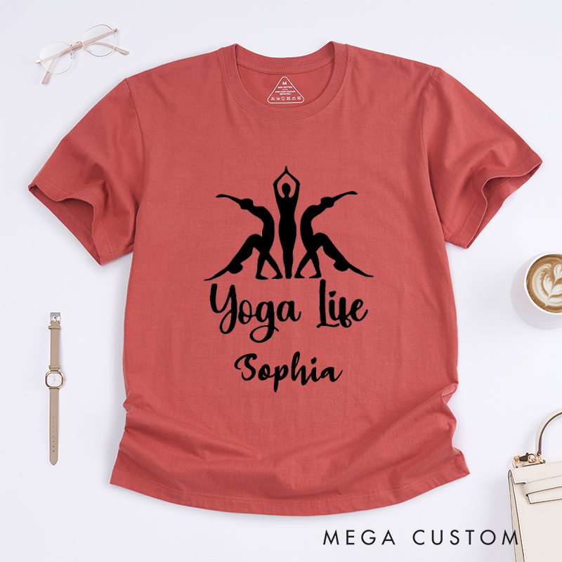 Personalized Yoga Life T-Shirt Yoga Lifestyle T-Shirt Yoga Poses T-Shirt Yoga Lover Gift Yoga Women T-Shirt Yoga Group T-Shirt