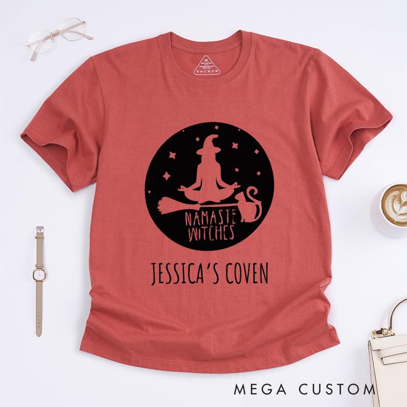 Personalized Magic Witch Yoga T-Shirt Namaste Witches Yoga T-Shirt Yoga Sports T-Shirt Lover Gift Idea for Her