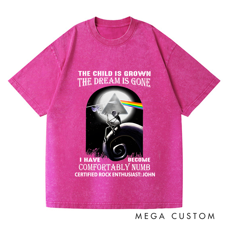 Personalized Washed T-Shirts The Child Is Grown the Dream Is Gone I Have Comfortably Numb T-Shirt