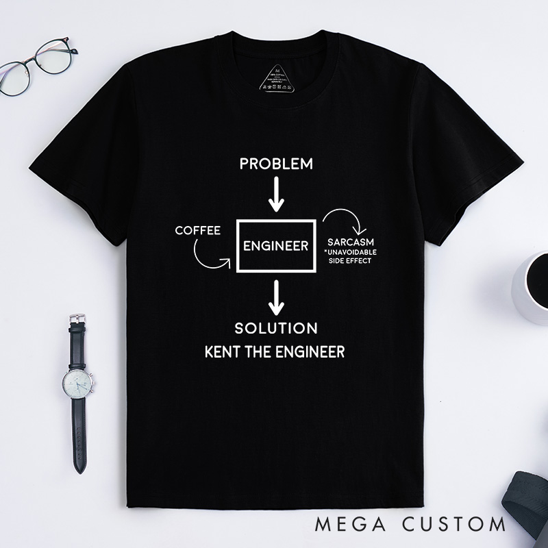 Personalized Engineer Problem Sarcasm Solution T-Shirt IT Programmer Shirt Gift for Nerd Geek Coder