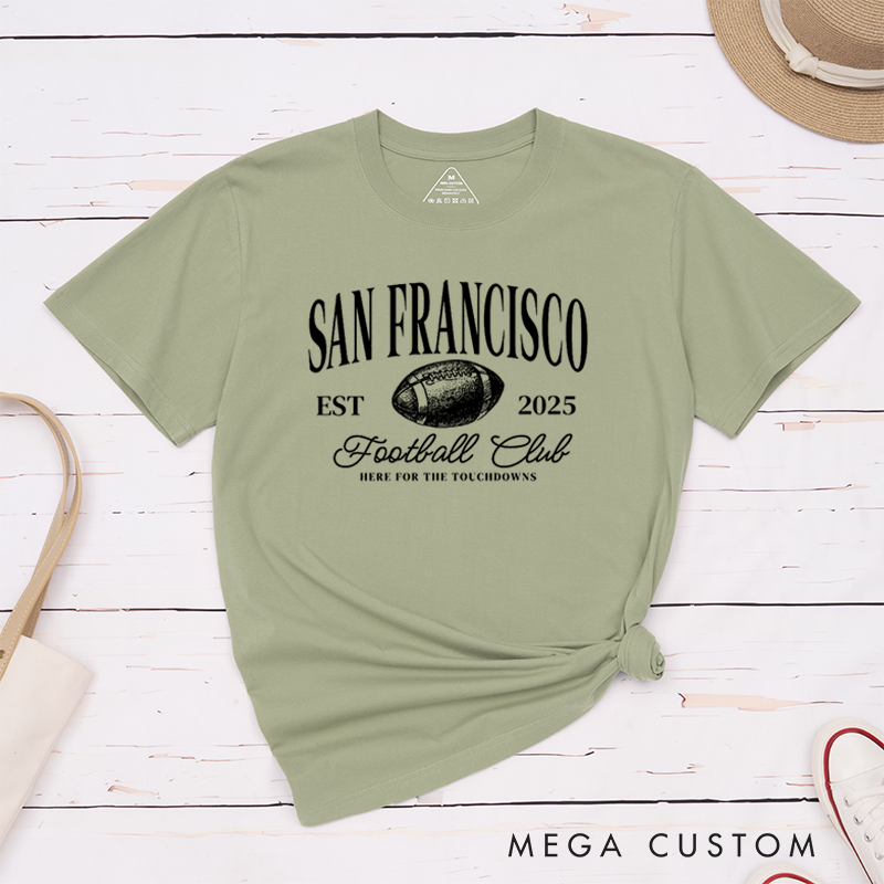 Personalized American Football T-Shirts with Custom City Name and Years