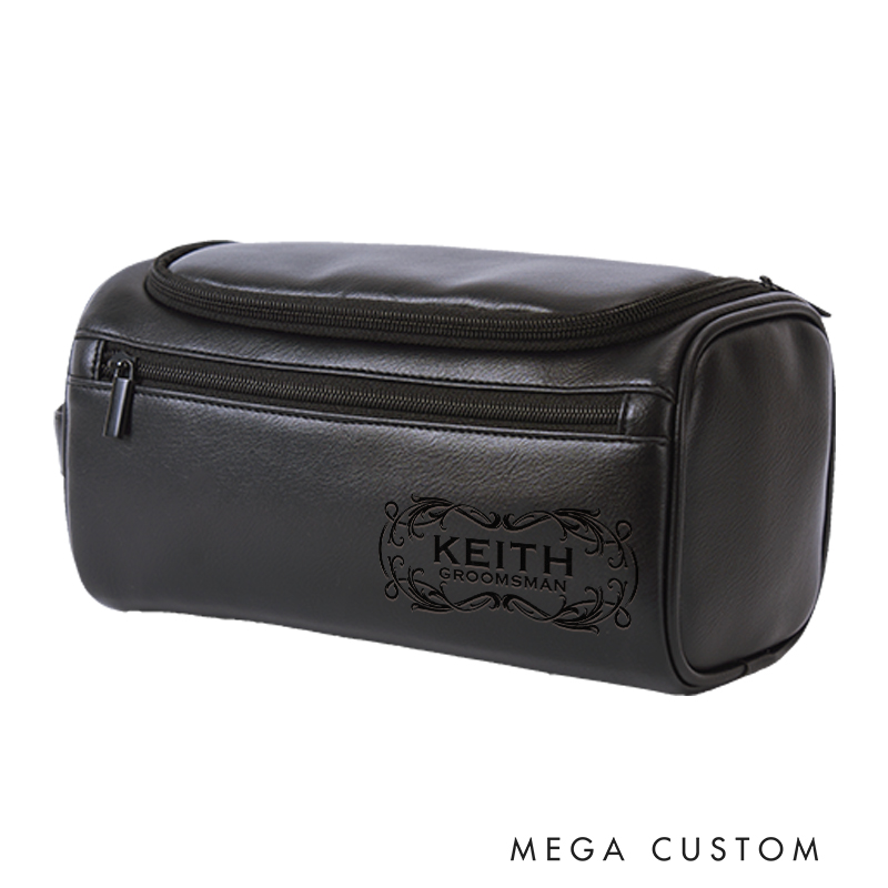 Personalized Art Nouveau Graphic Leather Dopp Kit Art Lover Mens Leather Toiletry Bag Engraved Dopp Bag Gift For Men