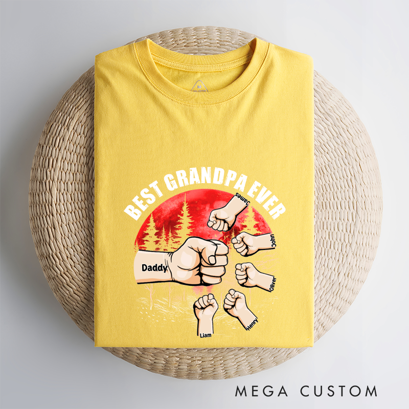 Personalized Best Papa Ever Fistbump Celebrating the Strength and Unity of Family Bonds Classic T-shirt