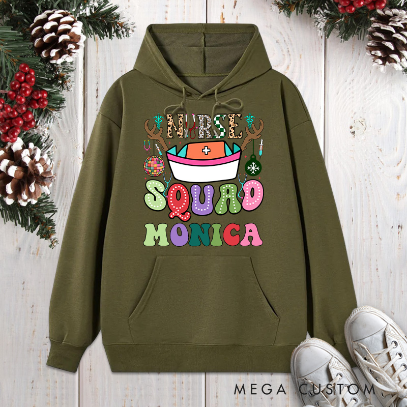 Personalized Hoodies for Nurse Customized Nurse Squad Design Hoodies Xmax Gift